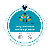 Badge Ita’Com : Programmation neurolinguistique, ruban Maître praticien(ne).